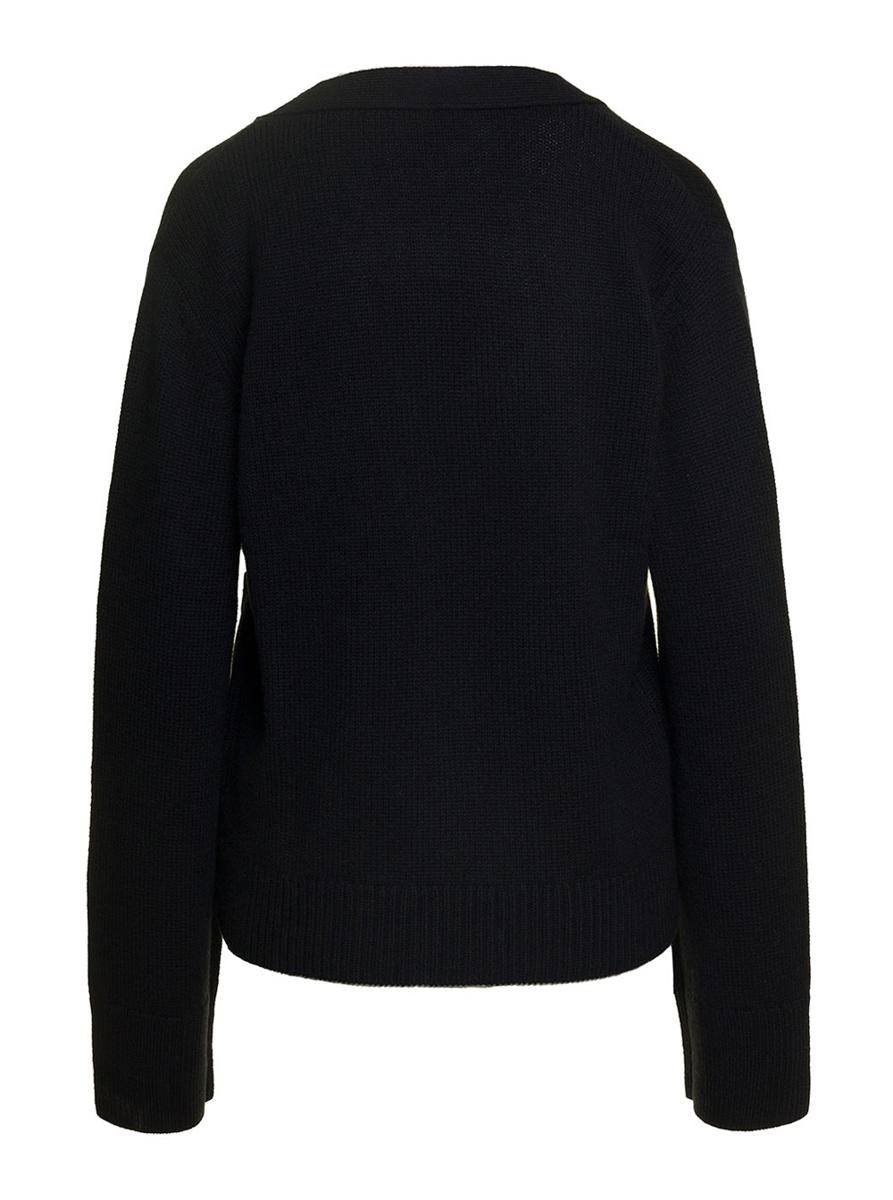 'Danni' Black Knitted Cardigan In Cashmere Woman