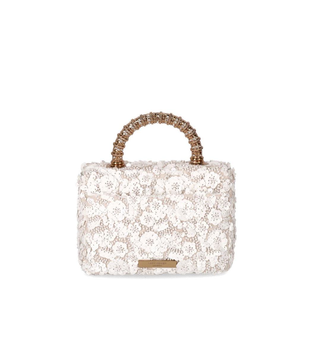 Kurt Geiger London Kensington Paillettes Mini White Handbag