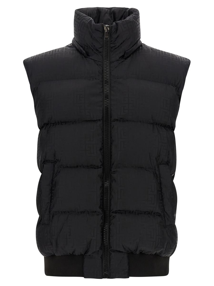 Balmain 'Monogram Pb Labirinto' Down Jacket