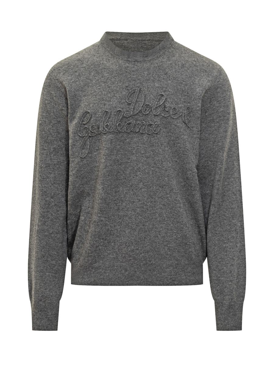 Dolce & Gabbana Grey Sweater With Dolce & Gabbana Logo