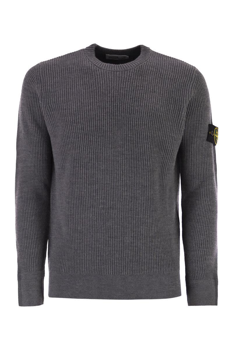 Stone Island Crew-Neck Jumper With Ribbed Edges