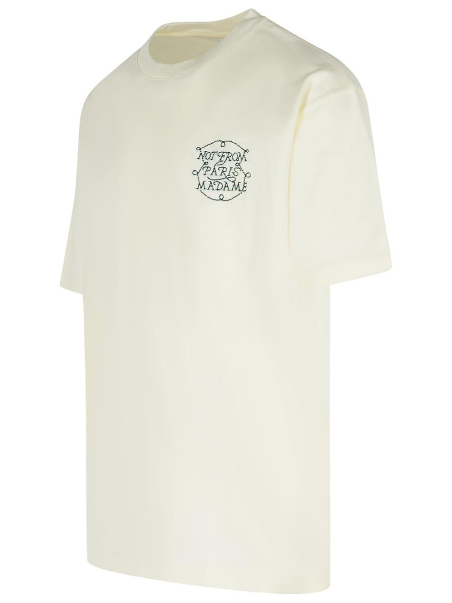 Drôle De Monsieur Cream Cotton T-Shirt
