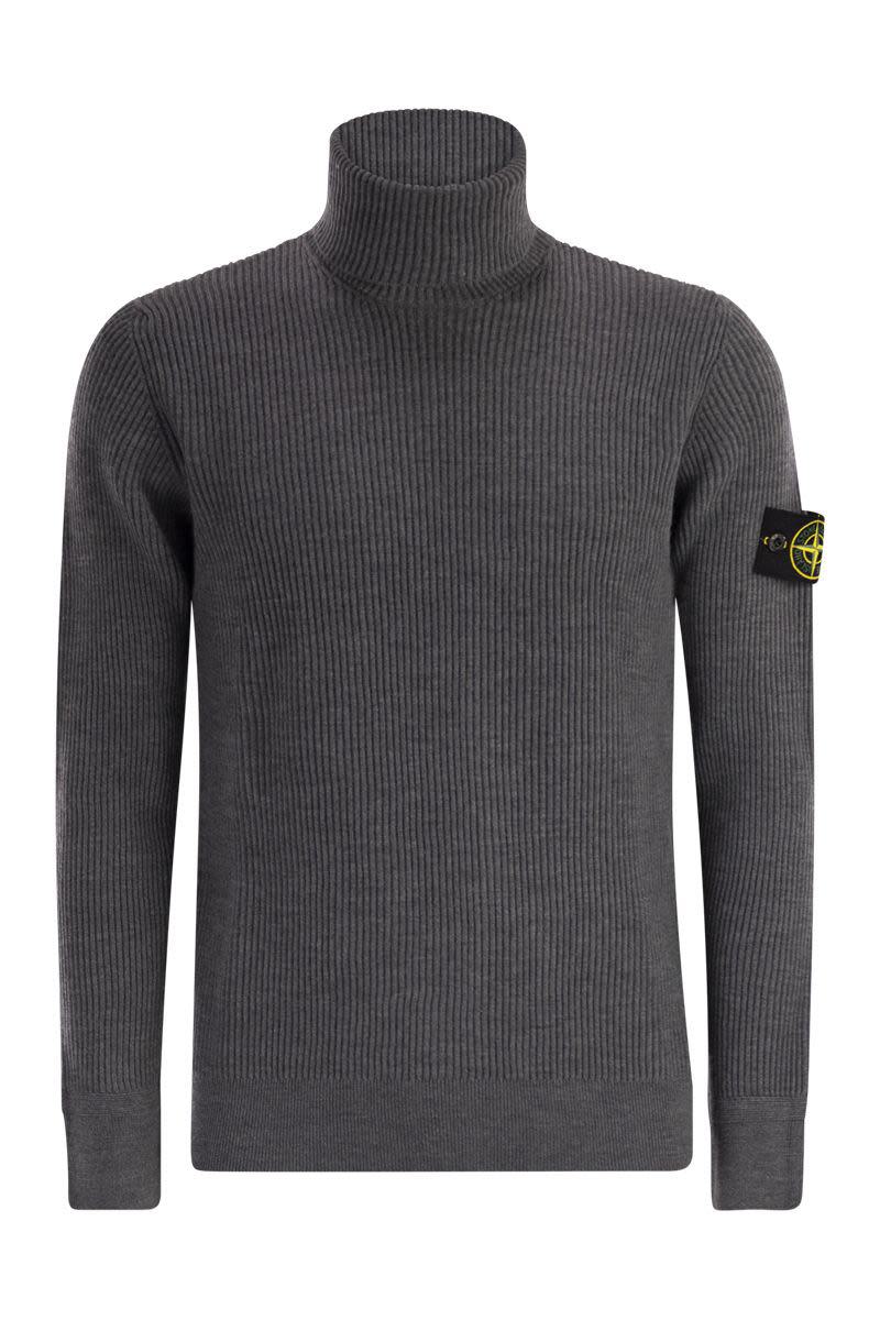 Stone Island Finely Ribbed Turtleneck Sweater