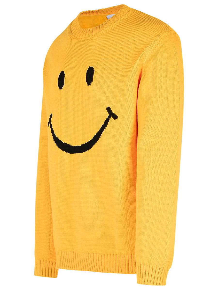 Moschino 'Smile' Yellow Cotton Blend Sweater