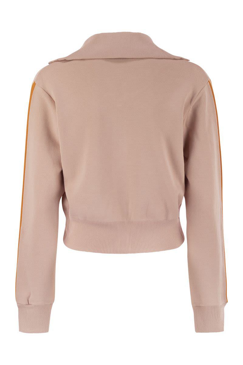 Autry Knitted Tennis-Style Zip Sweatshirt