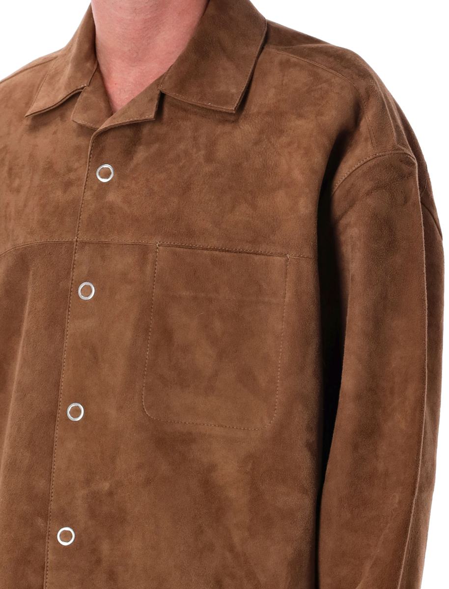 AMI Paris Brown Goat Suede Overshirt