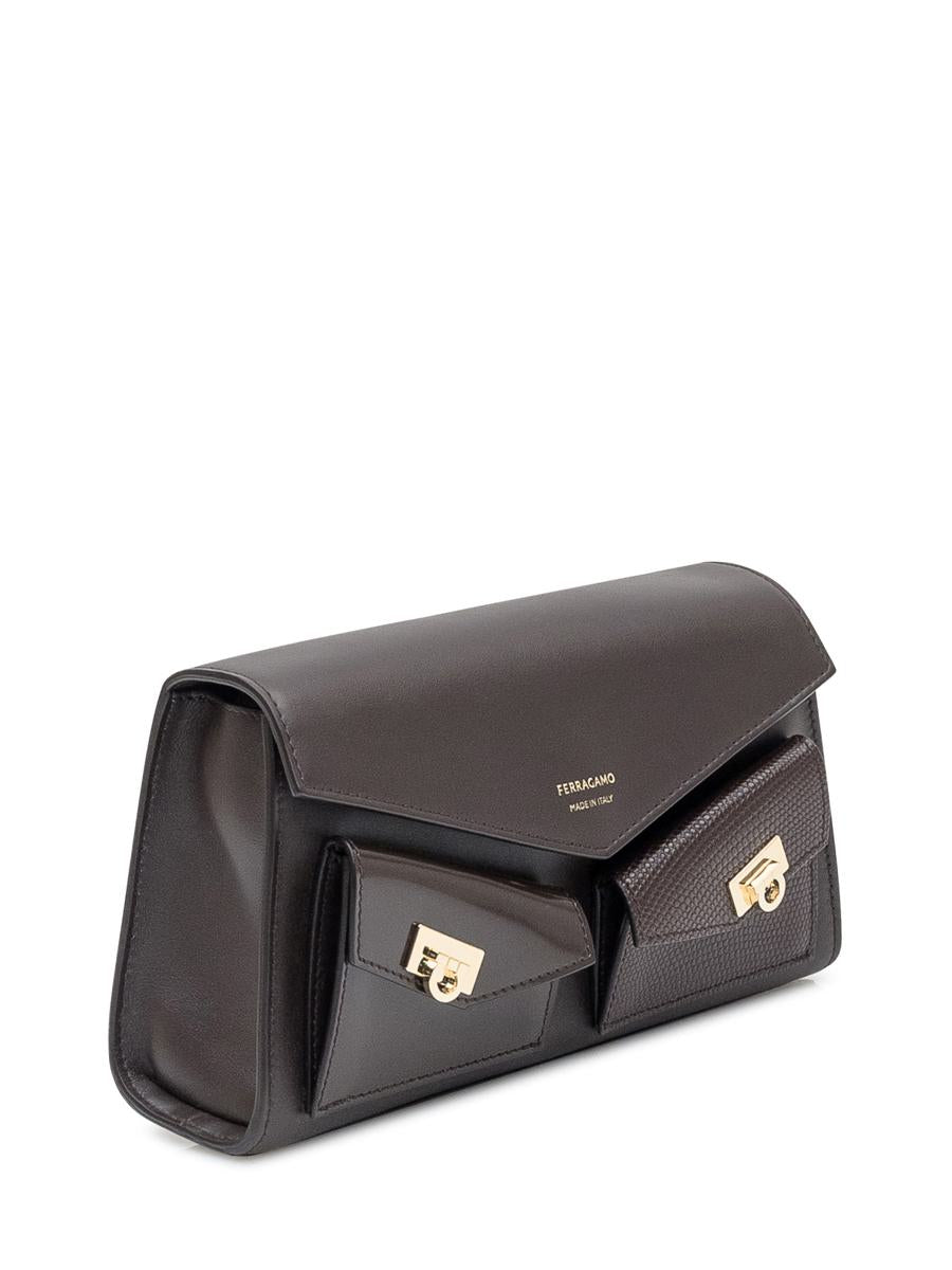Salvatore Ferragamo Ferragamo Clutch Bag In Black Leather