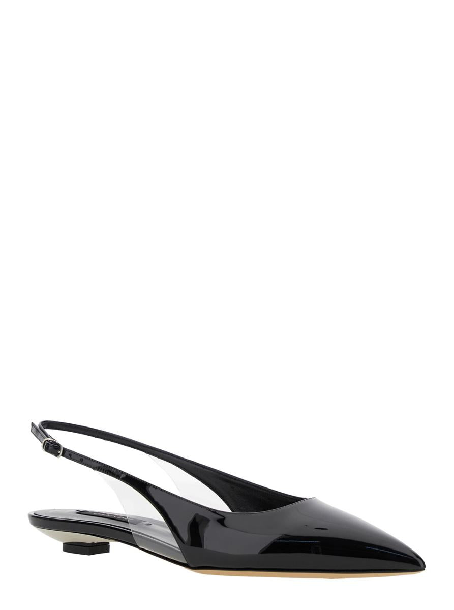 'Miniblade Tiffany' Black Slingback Ballet Shoes In Patent Leather Woman