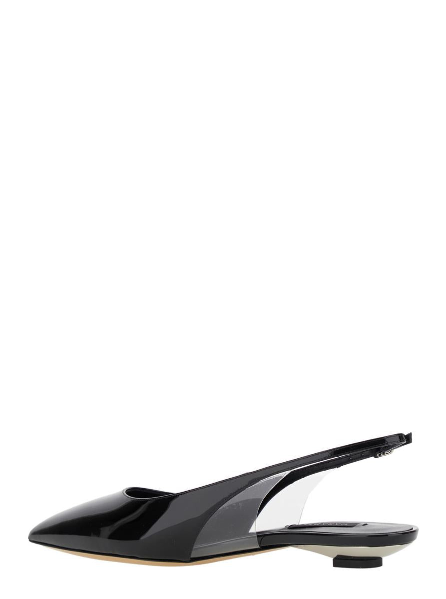'Miniblade Tiffany' Black Slingback Ballet Shoes In Patent Leather Woman