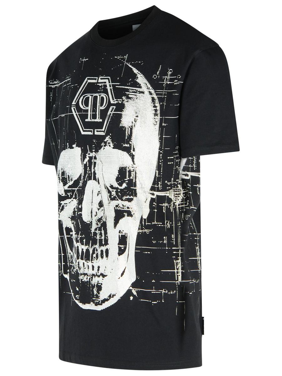 Philipp Plein Black Cotton T-Shirt