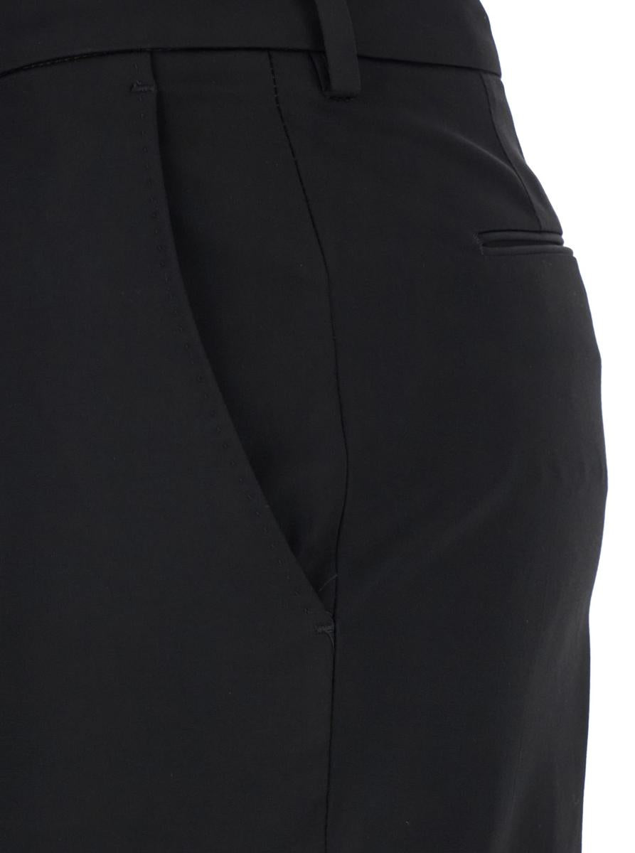 'New York' Black Pants With Belt Loops In Viscose Stretch Woman