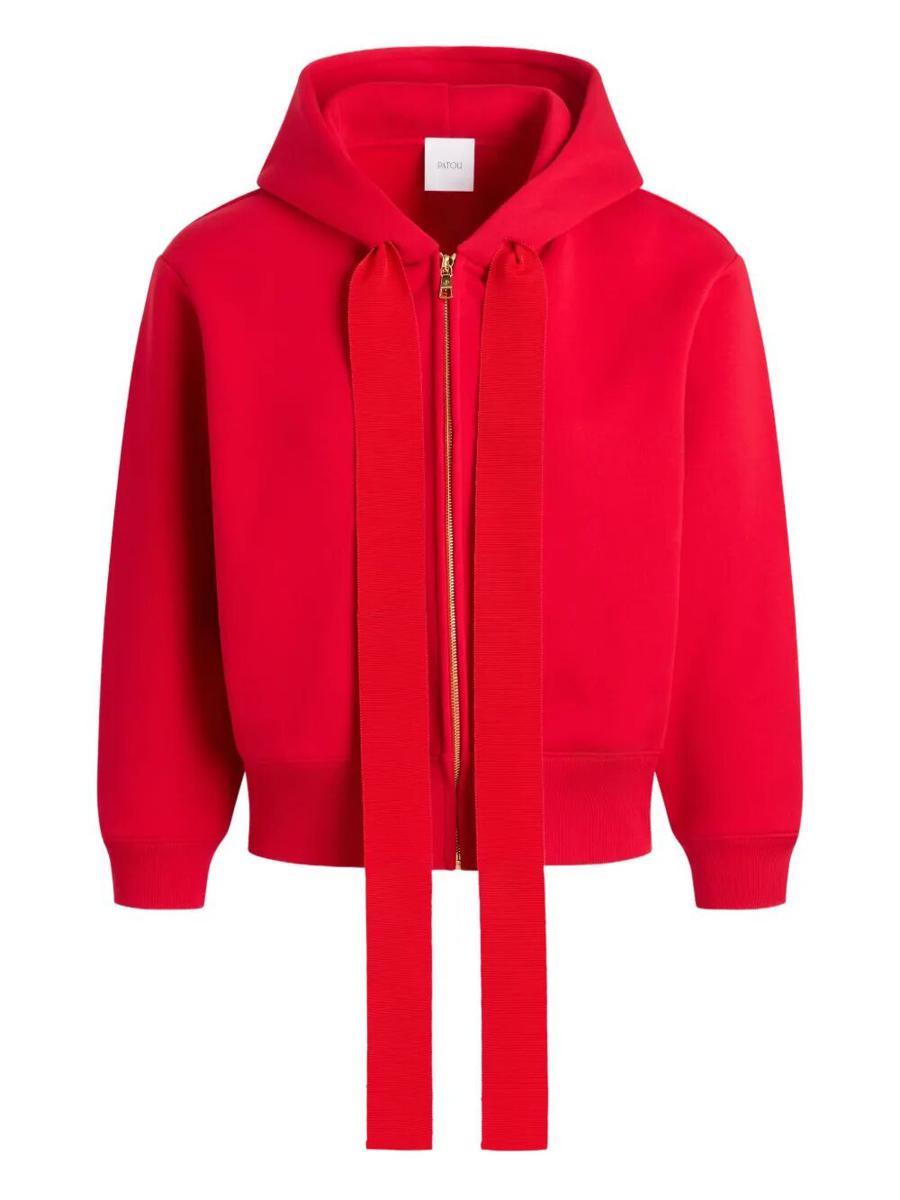 Patou Logo And Jp Monogram Zip-Up Hoodie In Organic Cotton Fleece Clothing