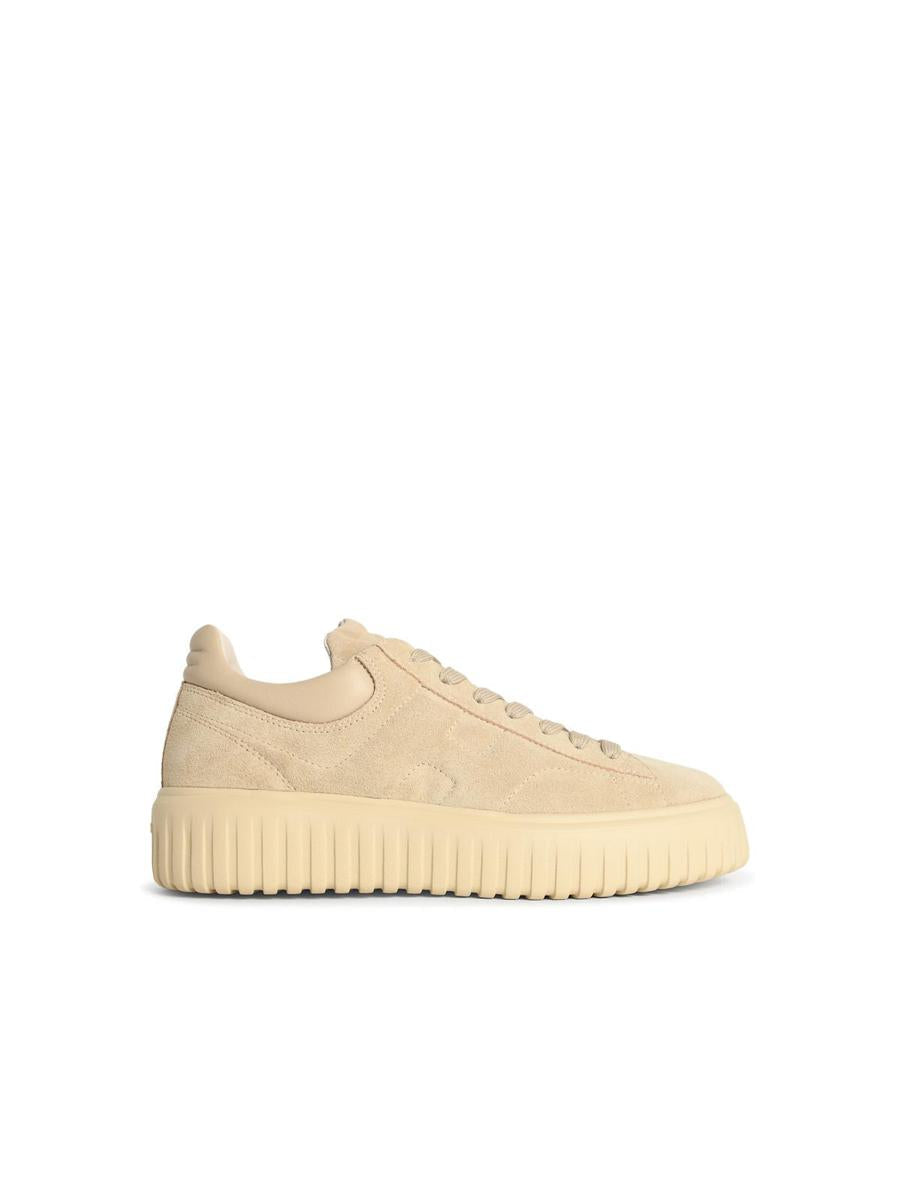 Hogan 'H-Stripes' Beige Suede Sneakers
