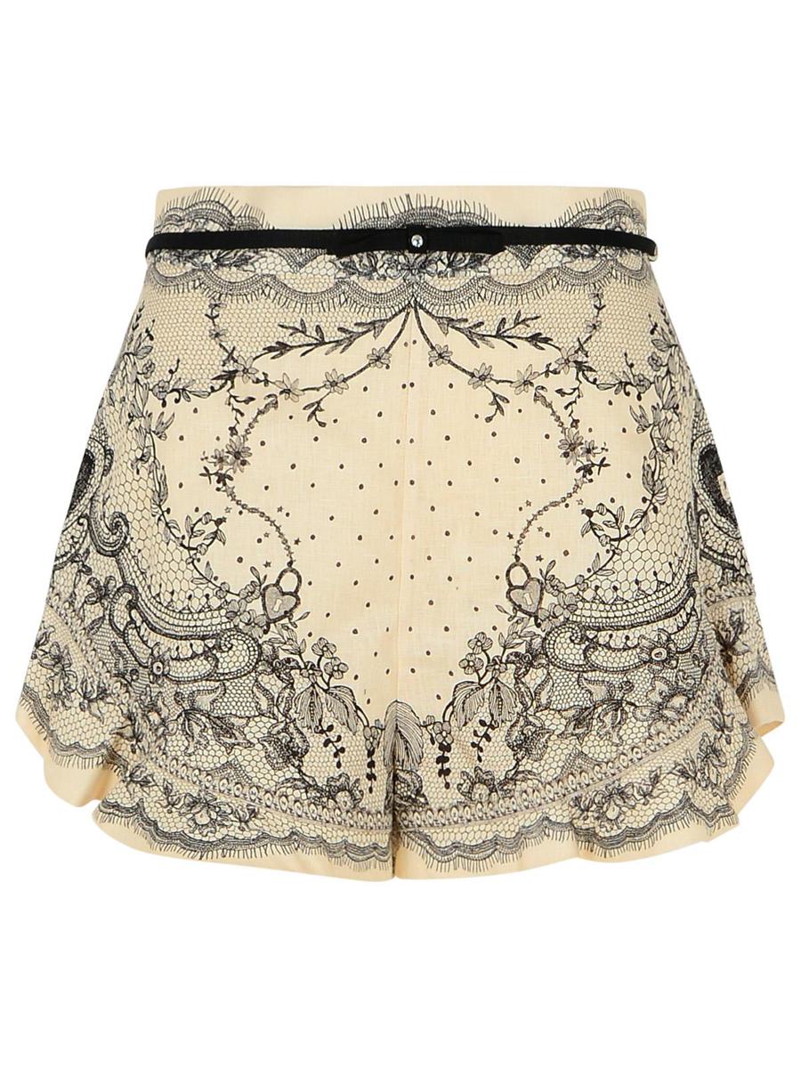 Zimmermann 'Crush' Ivory Linen Shorts