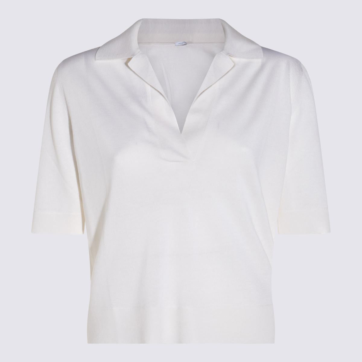 Malo White Wool Polo Shirt