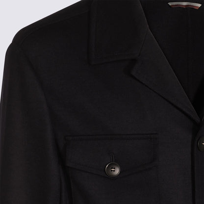 Canali Black Wool Casual Jacket