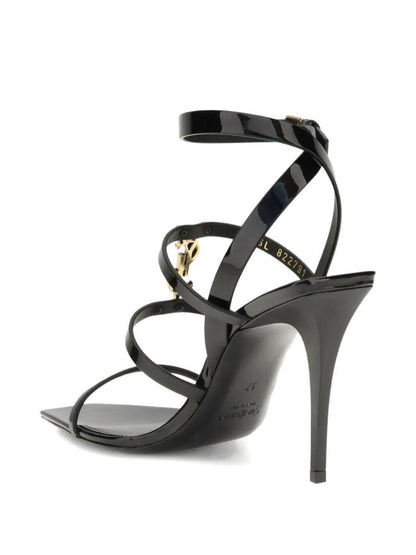 Saint Laurent Cassandra Patent Leather Multi-Strap Sandals Shoes