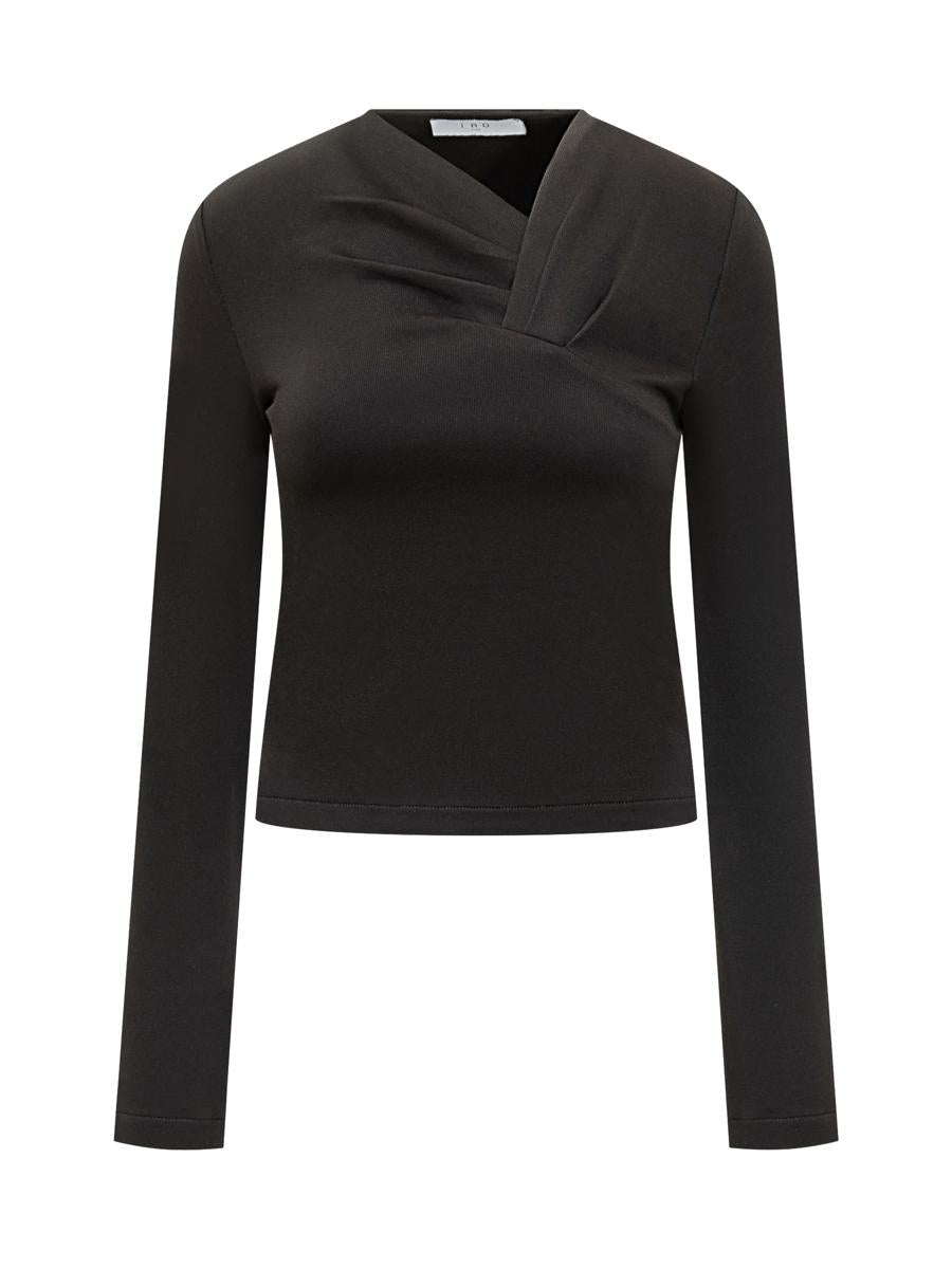 Iro Iro Black Top With Crossover Neckline
