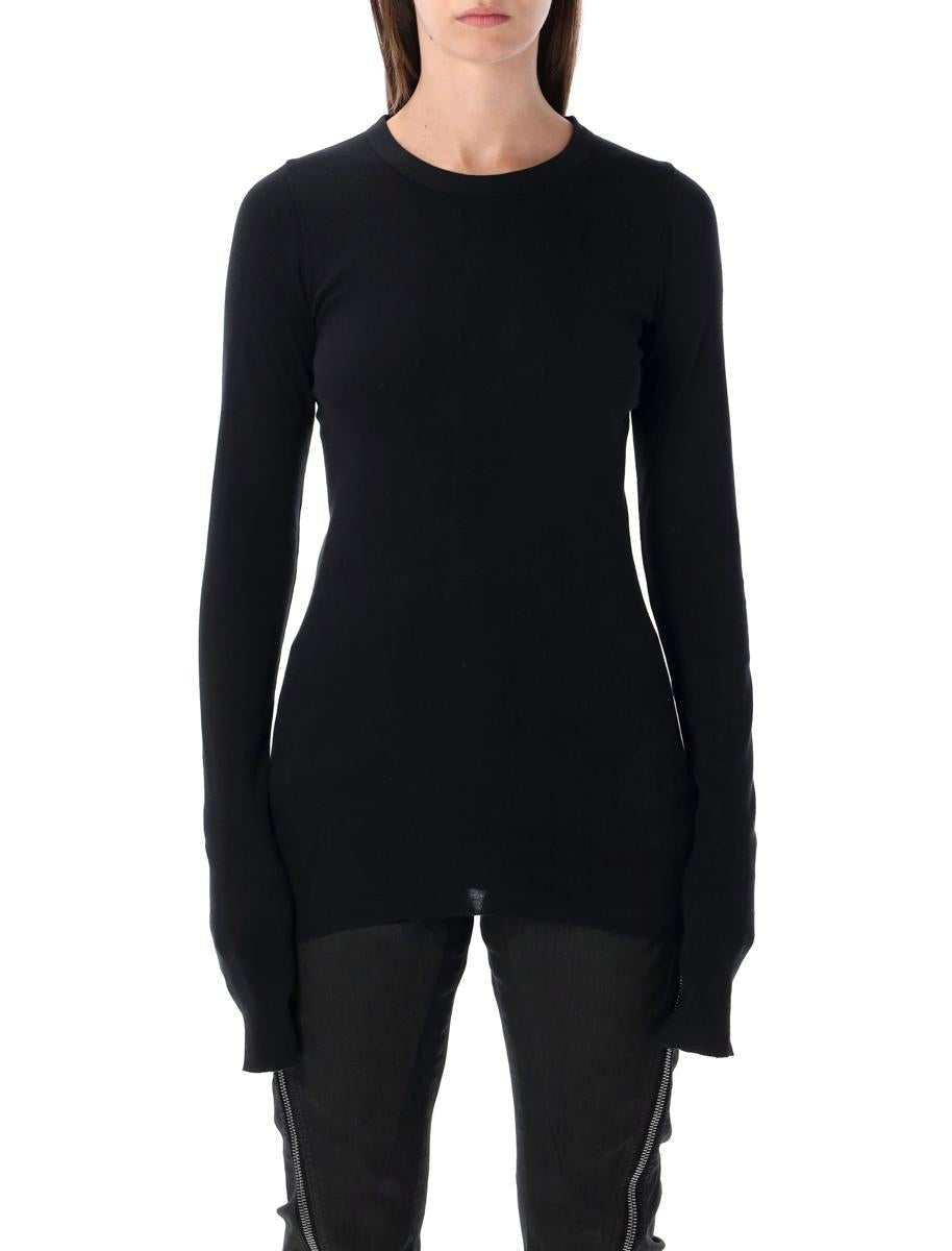 Rick Owens Drkshdw Black Ribbed Ls T