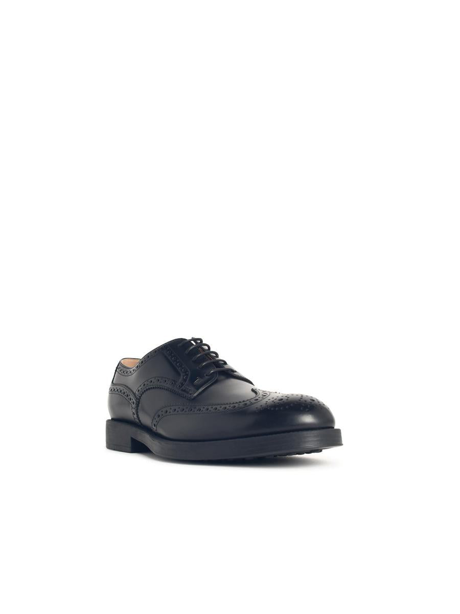 Tod'S Black Leather Lace-Up Shoes