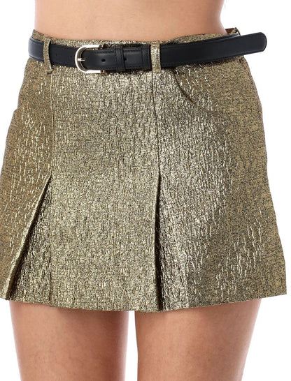 Self-Portrait Metallic Jacquard Skort