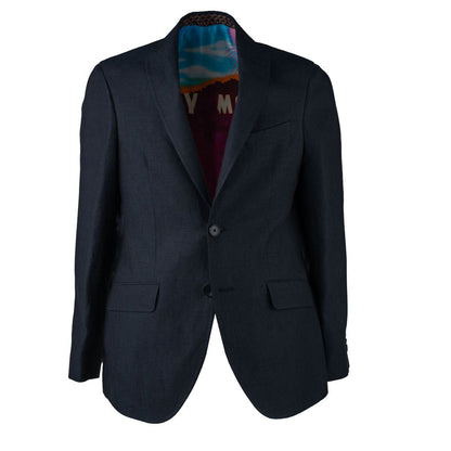Etro Blue Jacket With Patterned Inner Lining