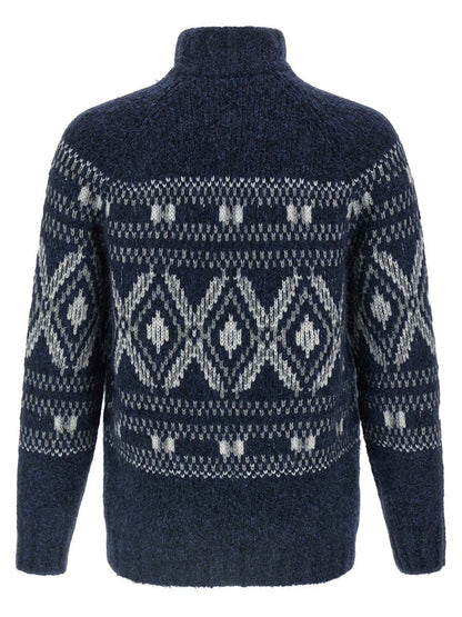 Brunello Cucinelli 'Geometric Jacquard' Cardigan