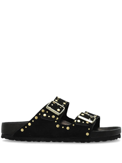 Birkenstock 'Florida' Black Leather Slippers