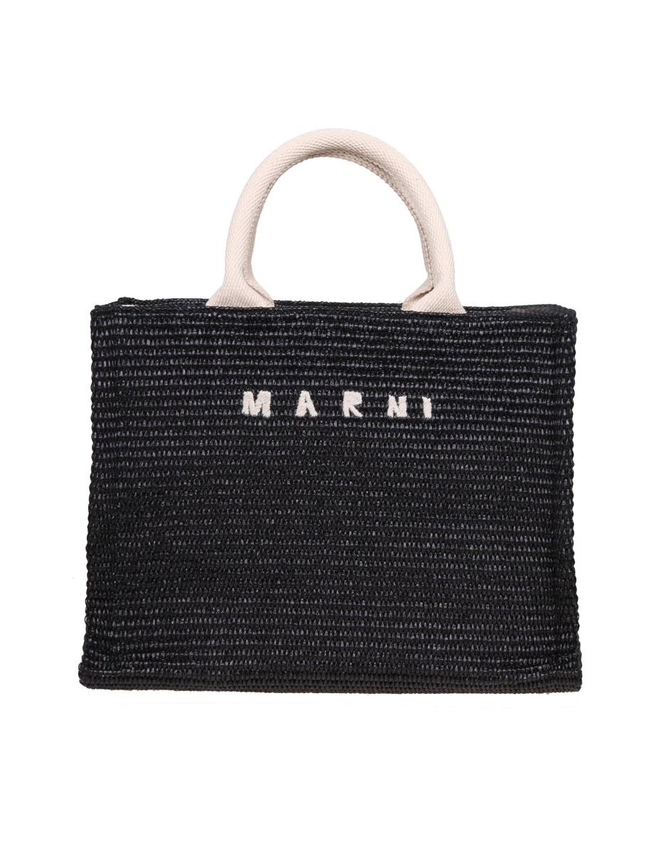 Marni Handbag In Raffia Effect Fabric