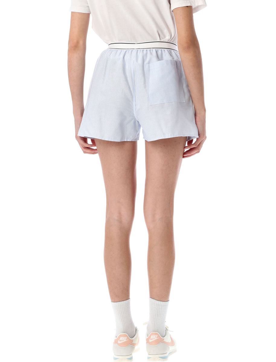Sporty & Rich Striped Serif Logo Oxford Boxer
