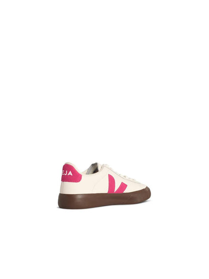 Veja 'Campo' White And Fuchsia Leather Sneakers