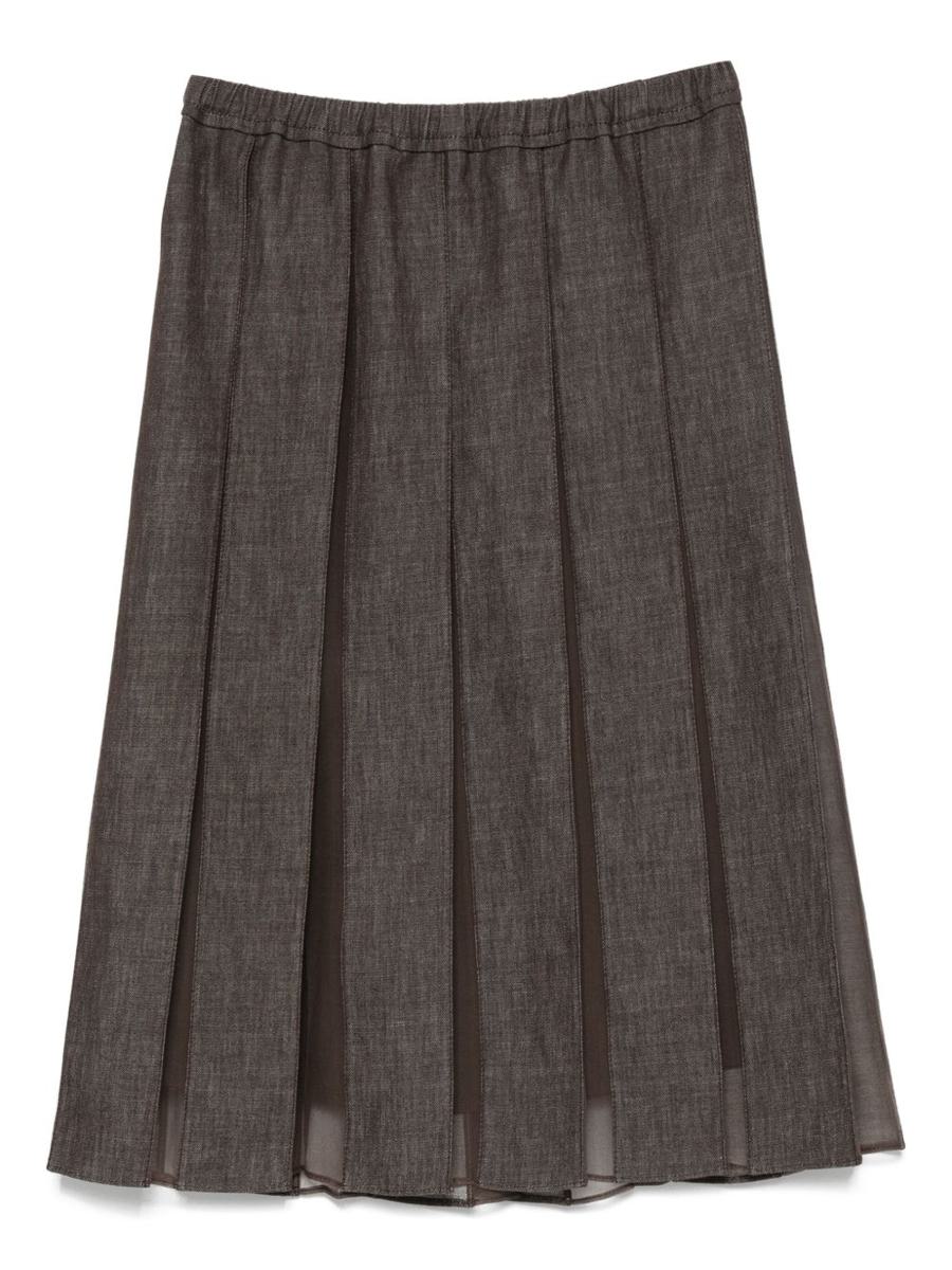 Brunello Cucinelli Denim Midi Skirt