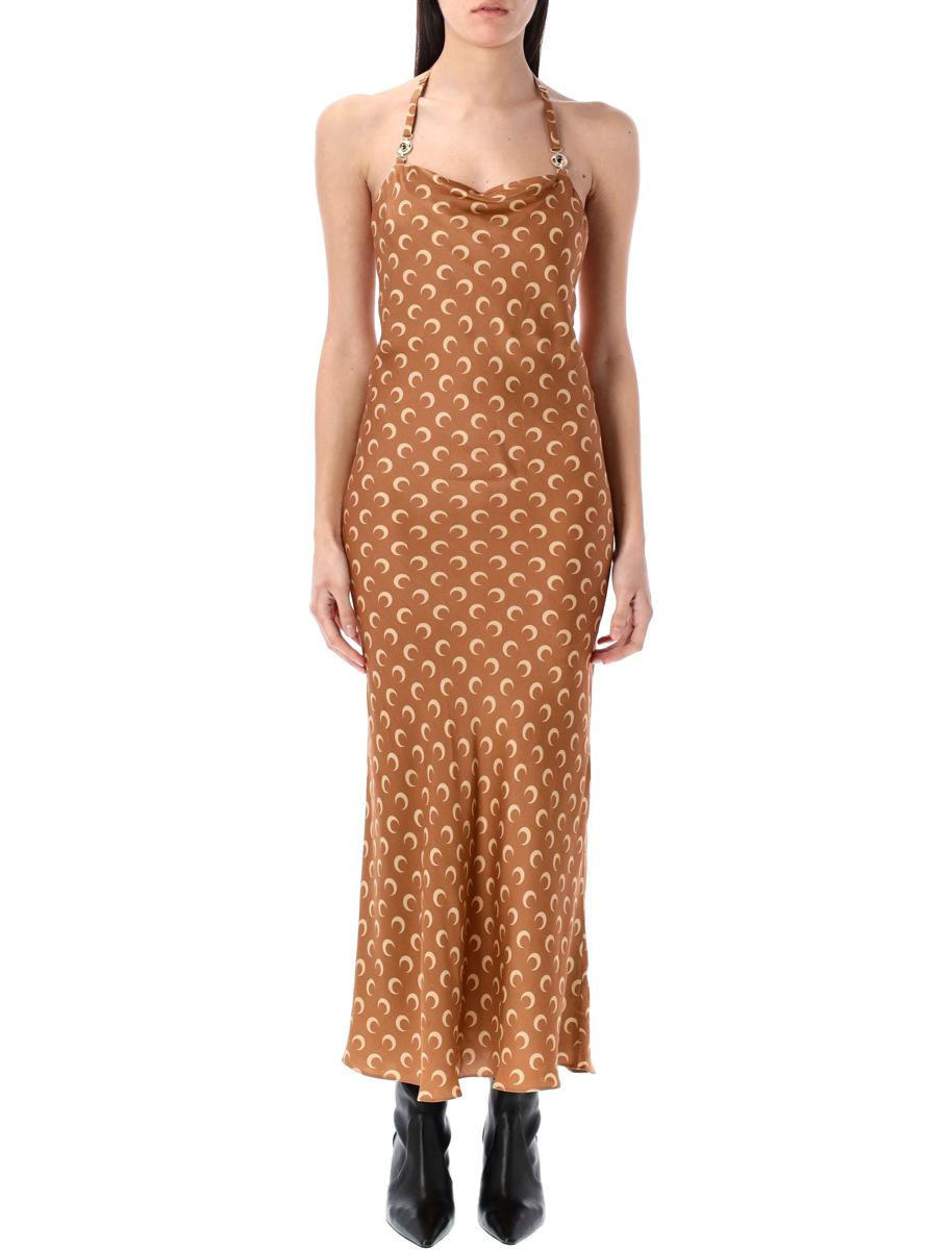 Marine Serre Moon Satin Long Slip Dress