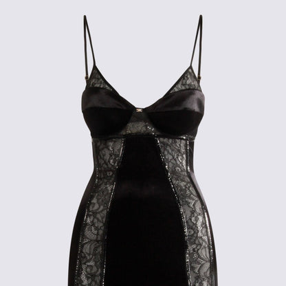 Elisabetta Franchi Black Midi Dress