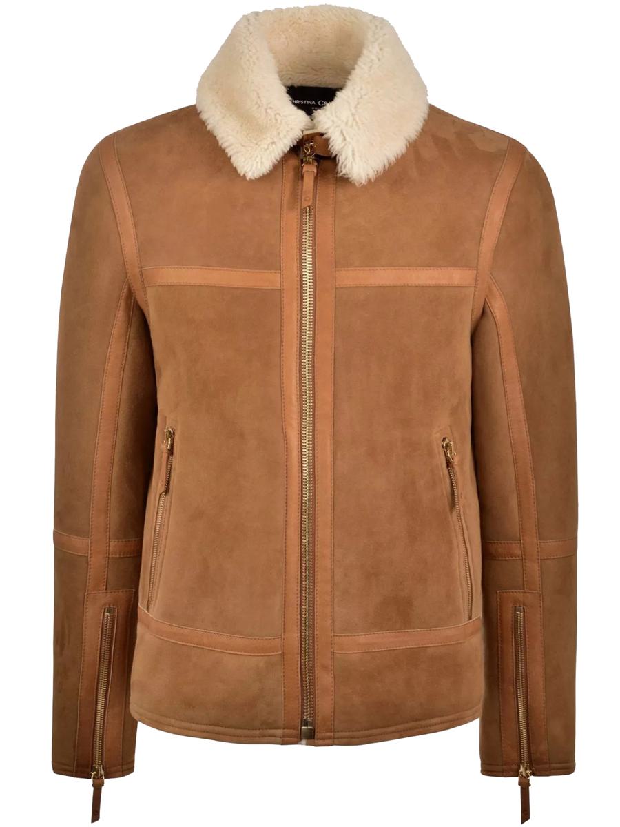 Christina Crawford Shearling Jacket With Zip Clothing