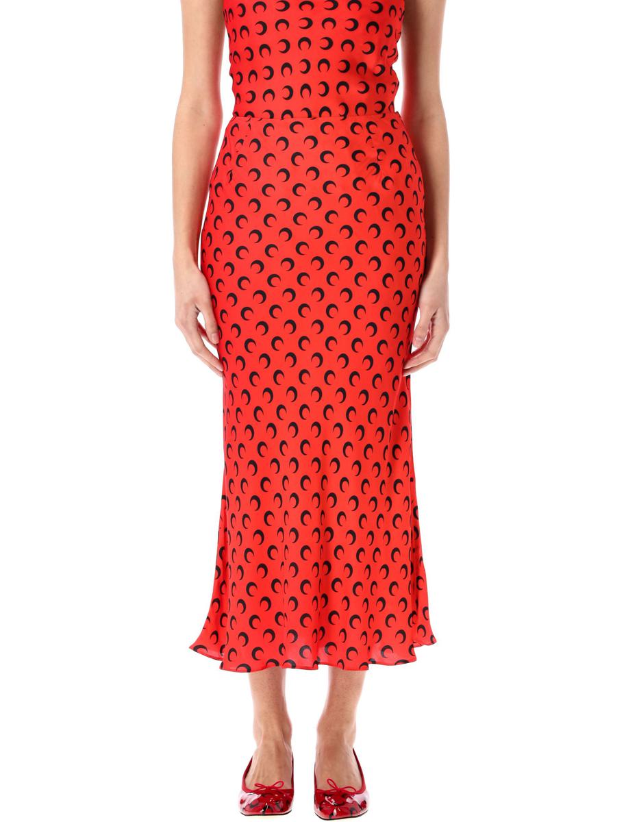 Marine Serre Moon Satin Midi Skirt