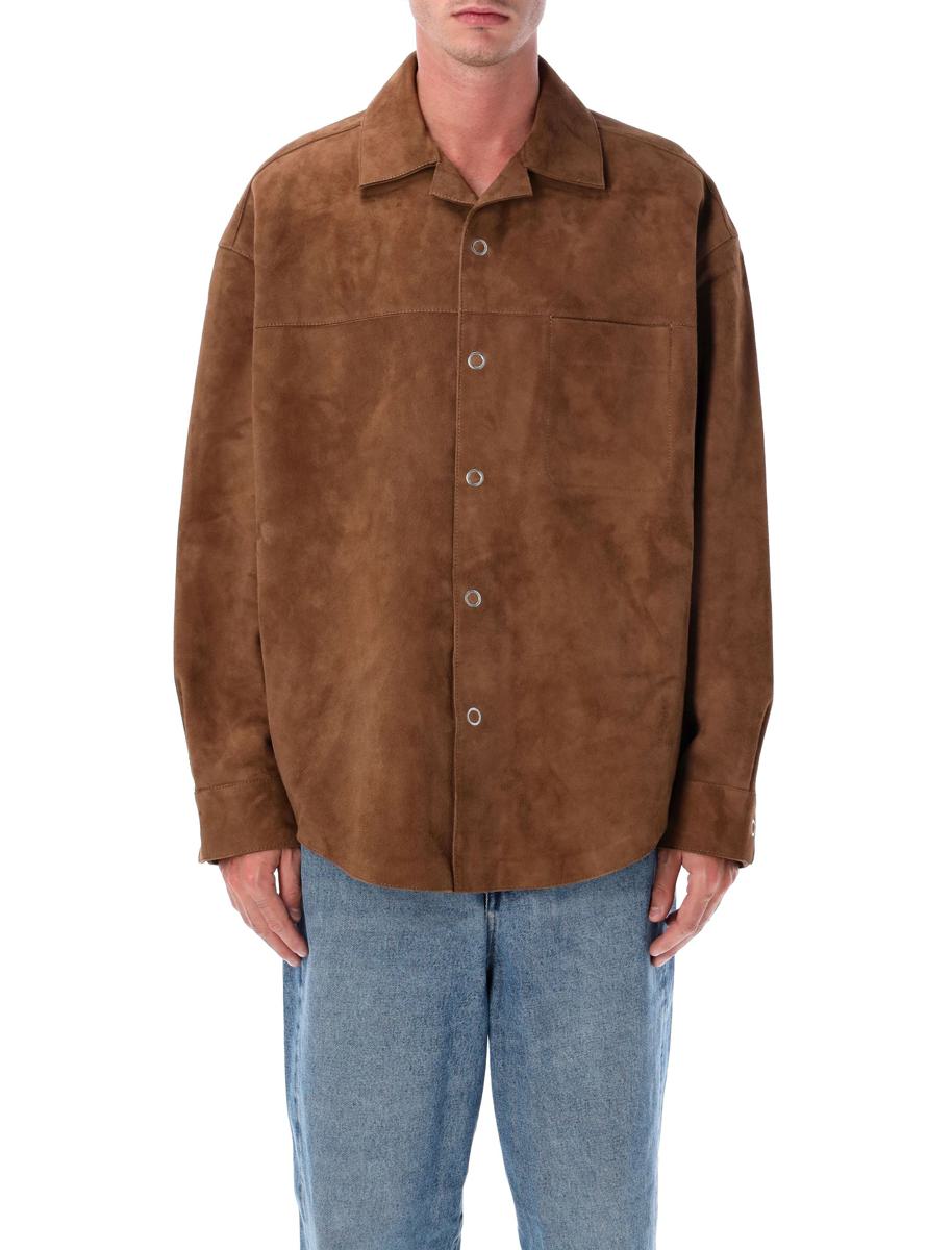 AMI Paris Brown Goat Suede Overshirt