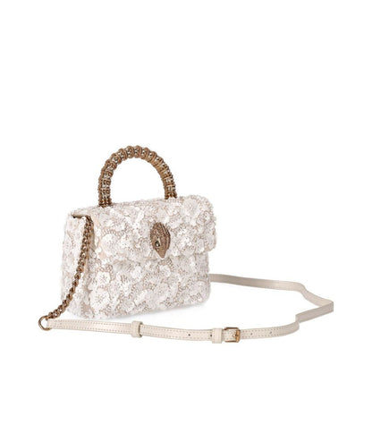 Kurt Geiger London Kensington Paillettes Mini White Handbag
