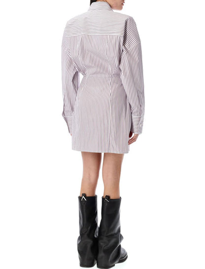 The Attico Striped Mini Shirt Dress