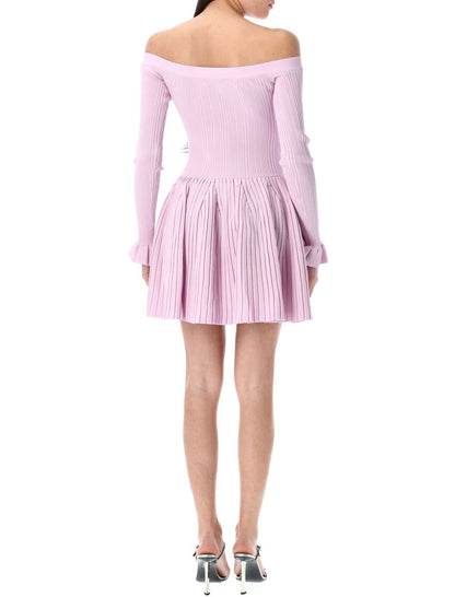 Self-Portrait Ribbed Knit Mini Dress