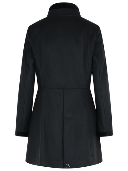 Fay Black Wool Blend Coat