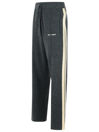 Palm Angels Dark Grey Wool Blend Trousers