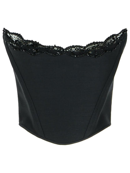 DSQUARED2 'Paris' Black Virgin Wool Blend Corset