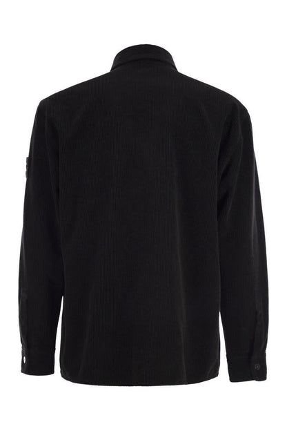 Stone Island Comfortable Overshirt With Pockets And Press Studs