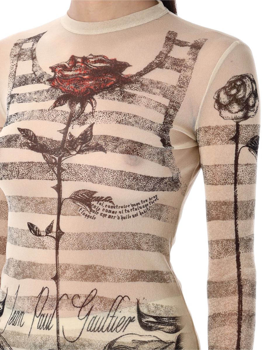 Jean Paul Gaultier Mesh Tatoo Mariner Top