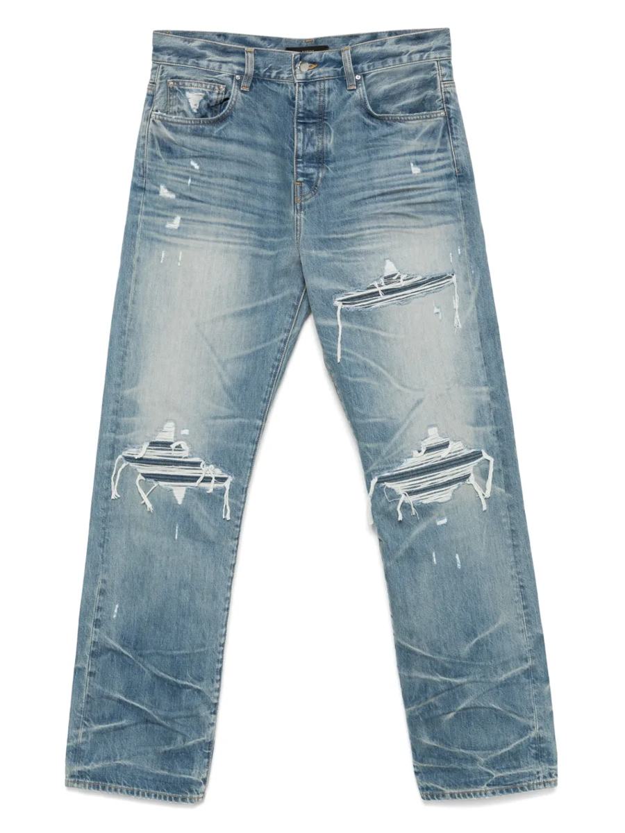 Amiri Distressed Straight-Leg Jeans