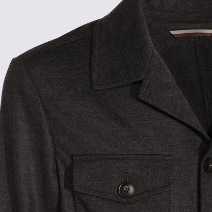 Canali Grey Wool Casual Jacket