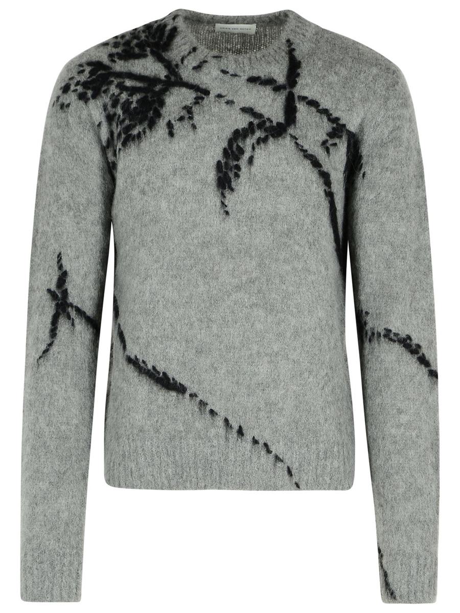 Dries Van Noten Grey Wool Blend Sweater