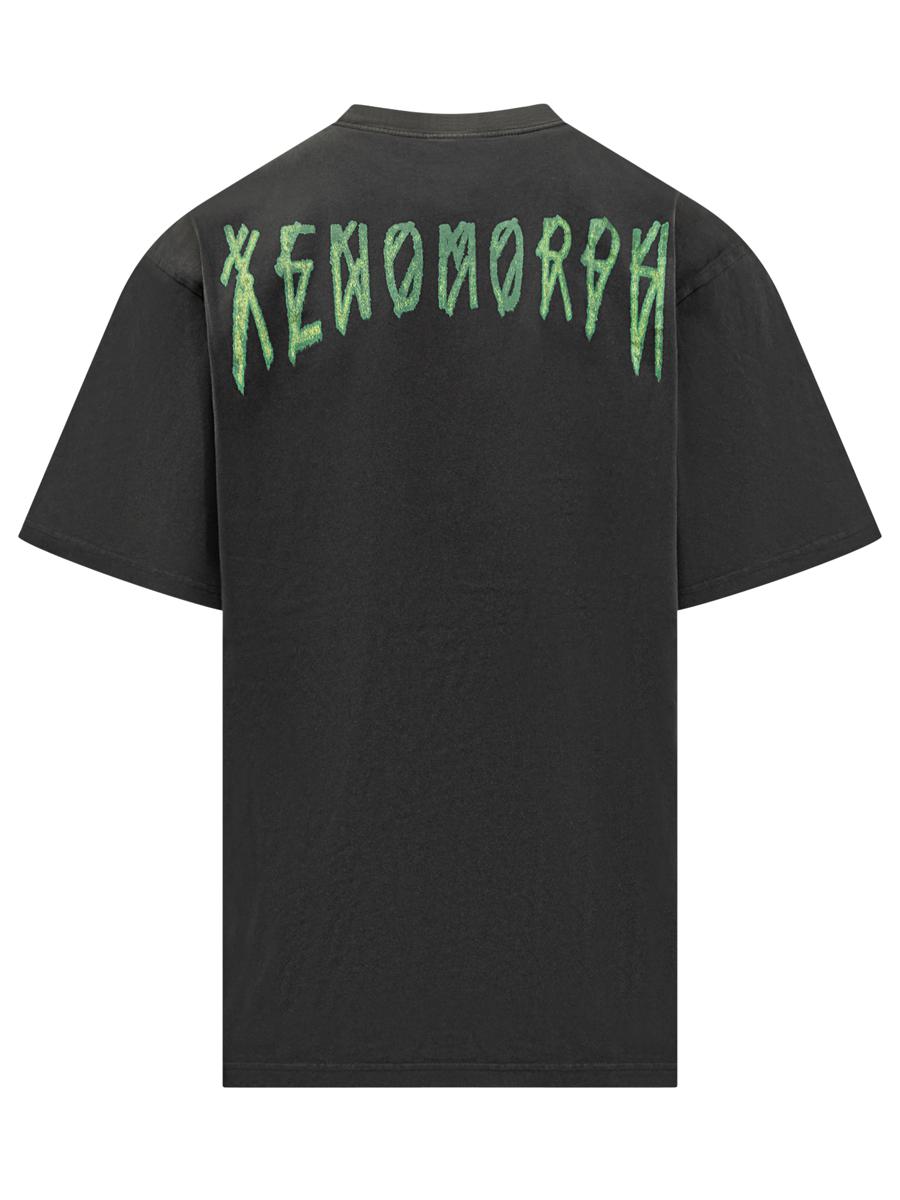 M44 Label Group Black Oversized 44 Label Group T-Shirt With Green Logo