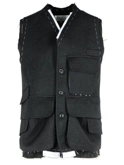 Maison Margiela Dark Grey Wool Vest